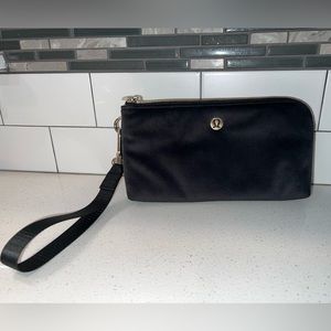 Lululemon Velour Curved Black Wristlet